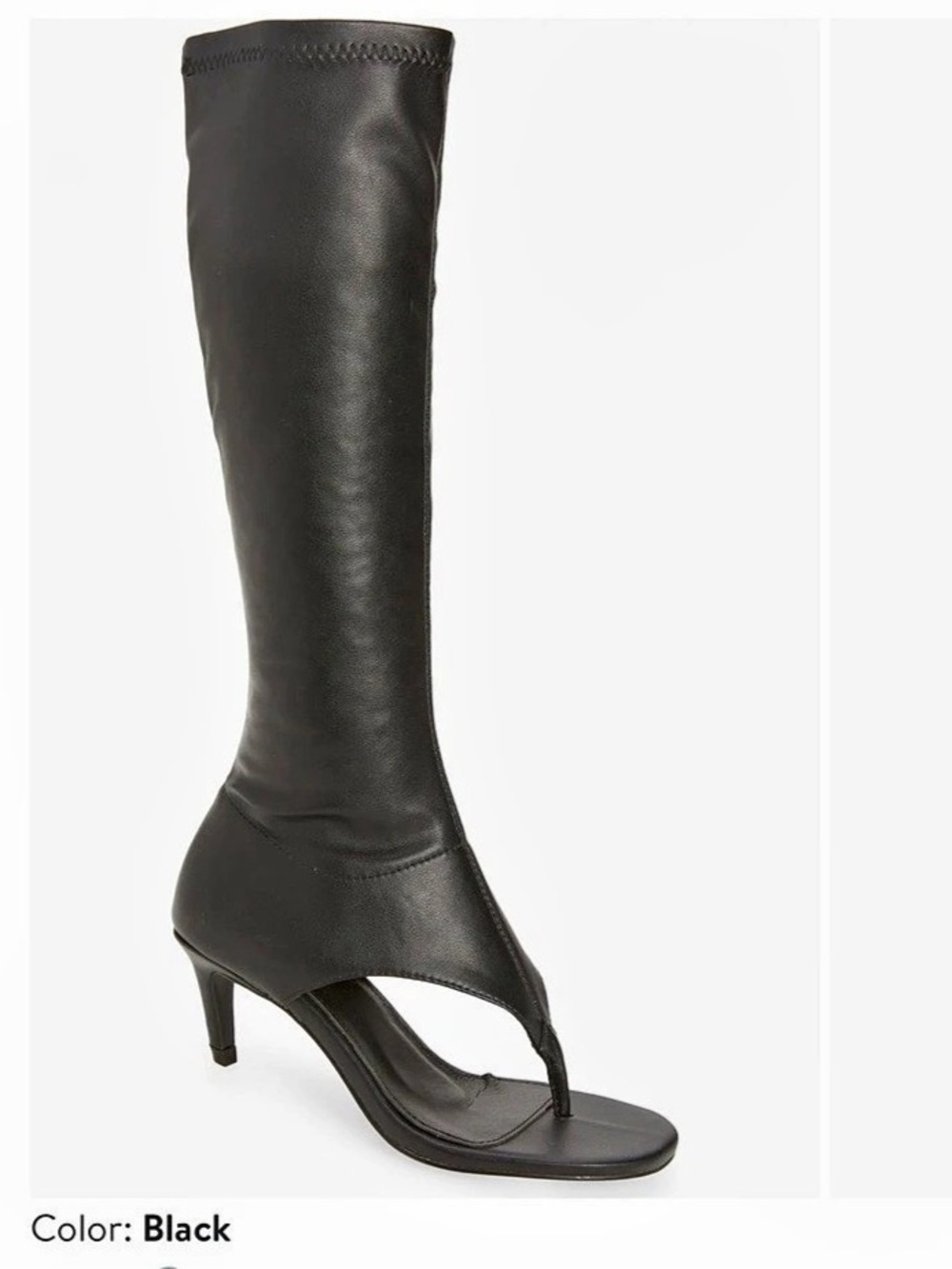 Azalea Wang Cecile Flip Flop Boot Black Over-the-Knee Boots US 10
